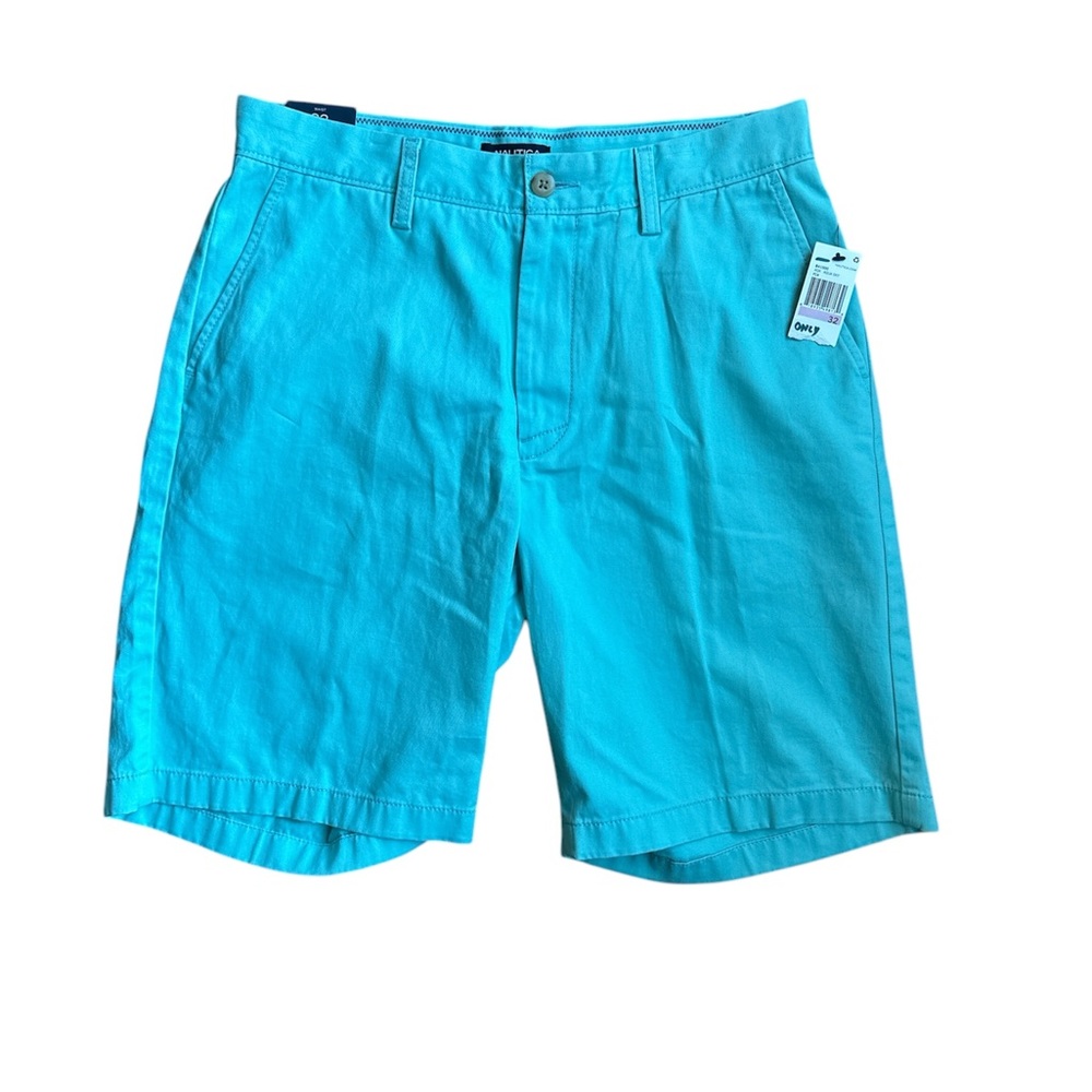 Nautica Classic Fit Khaki Short in teal Mens 32